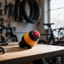 2 Stück LED Blinker für die Enden des Fahrradlenkers Warnblinklicht 3 x 6,6 cm Aluminium ABS und Silikon Schwarz und Orange Verpackung im Beutel 8