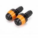 2 Stück LED-Blinker für die Enden von Fahrradlenkern Warnblinklicht 3 x 6,6 cm Aluminium ABS und Silikon Schwarz und Orange Blisterverpackung 1