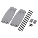 2 stuks autozonneklepgordijn 50x39cm zij-UV-gordijn zwart opvouwbaar doek katoen aluminium ABS universele hoes ramen stijlvolle auto-accessoires 2