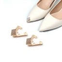 2 stuks metalen punthoezen voor pumps met steentjes vierkant 31×34 mm beschermhoezen voor de punt van schoenen metalen accessoire voor schoeisel 1