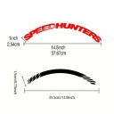 2 stuks stickers voor banden SPEEDHUNTERS 37,67 x 2,54 cm + 2 stuks decoraties voor wielen 35,5 x 1,9 cm Waterdichte PVC stickers voor autostyling 2