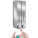2 stuks wandzeep- en douchegeldispenser 420 ml Zelfklevende badkamerwasmiddeldispenser 10x8x28cm Pomp zonder boren 3