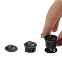 2 stuks Zwarte wipschakelaar 20A 12V DC; 10A/125VAC; 6A/250VAC, installatieopening 20 mm voor elektrische aansluiting 3
