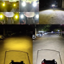 2 szt. LED Motocyklowy reflektor 30W 6000 lm Białe i żółte światło punktowe IP67 z przełącznikiem Wysoka jasność Wodoodporne światło do motocykli 2