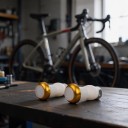 2 uds. de luces LED para los extremos del manillar Intermitente de advertencia para bicicleta 2 modos 45 x 25 mm Aluminio y goma 8