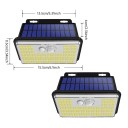 2 unidades de luzes de parede solares com sensor de movimento 197 LED Super brilhante IP67 À prova d'água iluminação de segurança exterior jardim casa 2