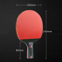 2 unidades de raquete de ténis de mesa 5 camadas de madeira 2 camadas de carbono Cabo curto Borracha com relevo Espuma Rotação Bola Treino Jogo 7mm 2
