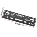 2 unidades de soporte de matrícula negro 52,5x13,5 cm Marco estándar de matrícula de la UE de plástico ABS con protección anticorrosiva Accesorio automotriz resistente 2