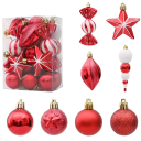 20 bucăți Ornamente de Crăciun decorative suspendate Diverse forme mingi țurțuri stea Decor de Crăciun pentru apartament pe brad 4