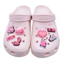 20 db dekoráció crocsyhoz lányos minták 2–3 cm PVC rózsaszín szett díszek a klumpákhoz kiegészítő lyukacsos cipőhöz 2