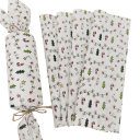 20 foi de hârtie de mătase pentru ambalare 20 x 35 cm Model de lanternă de Crăciun Hârtie albă cu motive de iarnă, copaci, stele și becuri pentru cadouri 2