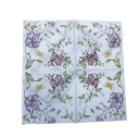 20 kpl Paperiset servetit Romanttinen kukkakuosi perhosella 33 x 33 cm 2 kerrosta Pöytäservetit elintarviketulostimella 2