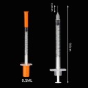 20 ks jednorazová veterinárna striekačka 0,5 ml 9,6 cm plastová presné dávkovanie pre očkovanie a aplikáciu liečiv u zvierat 2