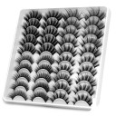 20 paia di ciglia artificiali di diverse lunghezze Ciglia finte 3D autoadesive ad alto volume Set per allungamento ciglia 3