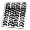 20 pares de pestañas postizas de diferentes longitudes, pestañas postizas 3D con pegamento y kit de extensión de pestañas de alto volumen 2