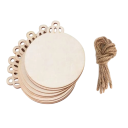 20 pcs de tranches en bois 8 x 8 cm en forme de boules de Noël Dessin et décoration Décorations vides à suspendre sur le sapin ou dans l'intérieur 1