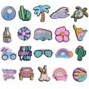 20 pcs decoração para crocs motivos coloridos PVC conjunto de adornos para calçado de encaixe acessórios para buracos de sapatos formas diversas 1