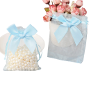 20 pcs Sachets cadeaux en organza 9 x 12 cm Sacs avec cordon de serrage et nœud Fête de Noël Emballage de bonbons de mariage Bijoux Élégant 15