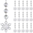 20 pièces de flocons de neige en cristal Décorations de Noël suspendues pour arbre Décorations transparentes en forme de flocons pour décoration 3