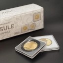 20 pz Supporti quadrati in plastica per monete Capsule in acrilico con schiuma Per diametri 20 25 30 35 40 mm 2