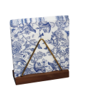 20 pz Tovaglioli di carta 33 x 33 cm 2 strati Motivo di uccelli blu e fiori in stile vintage Tovaglioli decorativi per la tavola Inchiostro a base d'acqua 2