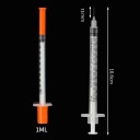 20 stk engangs veterinær sprøjte 1 ml 10,6 cm plastisk præcist dosering til vaccination og anvendelse af medicin til dyr 2