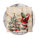 20 Stück Beige Papierservietten 33 x 33 cm 2-lagig Weihnachtsmotiv Santa Claus Dekorative Weihnachtsservietten Wasserbasierte Tinte 1