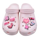 20 Stück Dekoration für Crocs mit Mädchenmotiven 2–3 cm PVC rosa Set von Anhängern für Clogs Zubehör für Lochschuhe 2