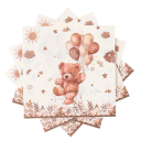 20 Stück Papierservietten 33 × 33 cm Bärchen mit Ballons Partyservietten für Kindergeburtstag Baby Shower Tischdekoration 1