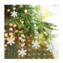 20 unidades de copos de nieve de cristal Adornos navideños colgantes para el árbol Decoraciones transparentes en forma de copos para la decoración invernal 2