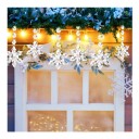 20 unidades de copos de nieve de cristal Adornos navideños colgantes para el árbol Decoraciones transparentes en forma de copos para la decoración invernal 4