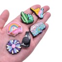 20 unidades de decoración para crocs con motivos coloridos de PVC, set de adornos para calzado sin cierre, accesorios para los agujeros de los zapatos, formas diversas 3