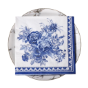 20 unidades Servilletas de papel 33 x 33 cm Vintage azul y blanco patrón de porcelana 2 capas Tinta alimentaria a base de agua 3