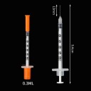 20 unités de seringue vétérinaire jetable 0,3 ml 9,4 cm en plastique dosage précis pour vaccination et application de médicaments chez les animaux 2