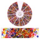 2000 Glass Beads 2 mm Hole 1 mm 12 Compartments Rotating Packaging 8.4 × 8.4 cm Colour Set for Making Necklaces and Bracelets 1