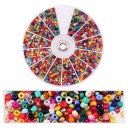 2000 Glass Beads 2 mm Hole 1 mm Rotating Pack 8.4 × 8.4 cm 12 Compartments Colour Set for Making Necklaces, Bracelets and Earrings 1