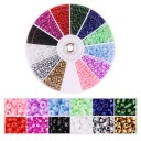 2000 Glass Beads 2 mm Hole 1 mm Rotating Packaging 8.4 × 8.4 cm 12 Compartments Colour Set for Making Necklaces, Bracelets and Earrings 1
