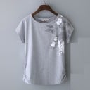 Dam T-shirt med blommor B258 2