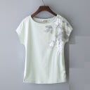 Dam T-shirt med blommor B258 3