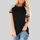 T-shirt med leopardtryck för kvinnor 1