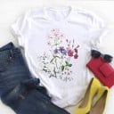 Dam T-shirt med blommotiv 6