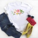Dam T-shirt med blommotiv 20