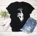 Dam T-shirt med handmotiv 5