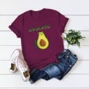 T-shirt med avokadotryck för kvinnor 3