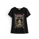 T-shirt dam med tryck B378 1