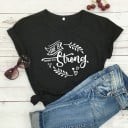 T-shirt dam med tryck B395 3