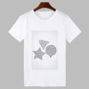 Vit T-shirt för kvinnor med tryck B193 2