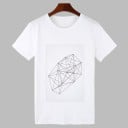 Vit T-shirt för kvinnor med tryck B193 6