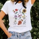 Dam T-shirt med blomtryck 1