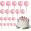 20er Set Tortendekorationen Bunte Kugeln Schaumstoffdeko für Geburtstage und Feiern Fröhliche Dekorationen für Süßigkeiten 5